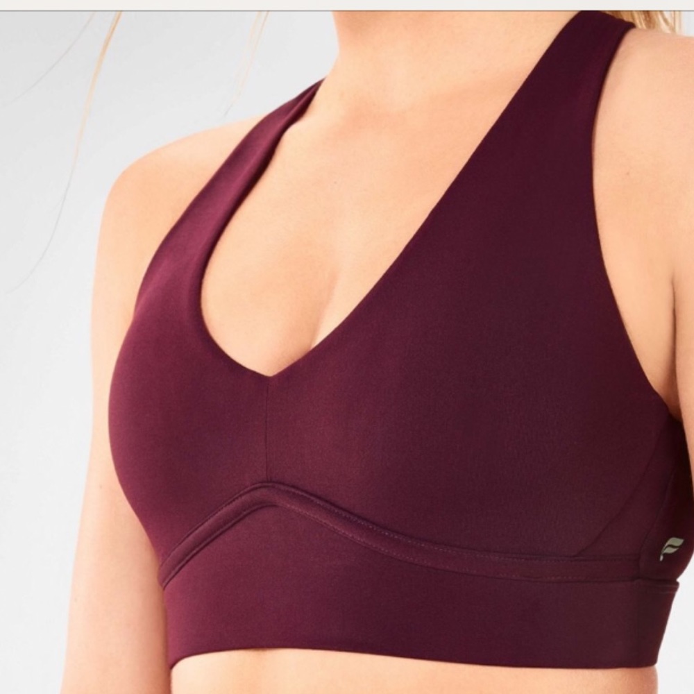 Fabletics Maroon Adjustable Sports Bra